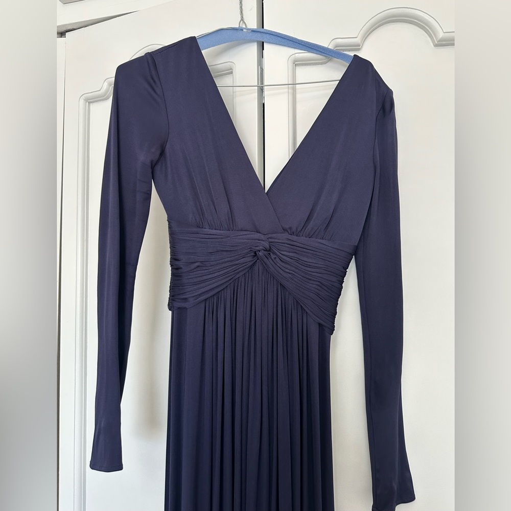 Elegant Navy Long Sleeve Dress